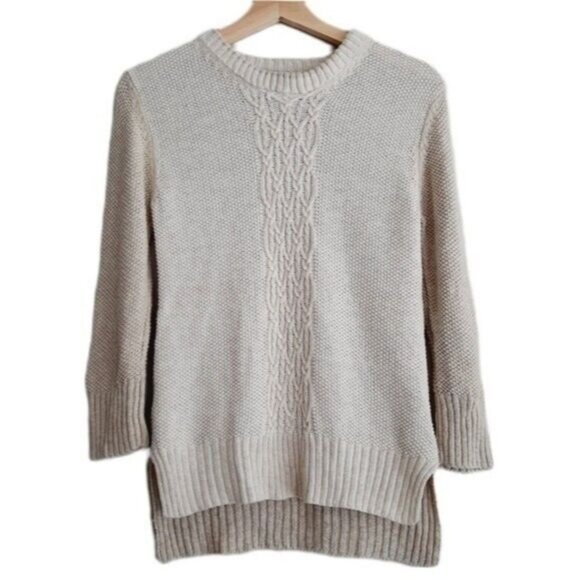 TRUE RELIGION Sweater Crewneck Cable Linen Blend Sz XS - Picture 1 of 11